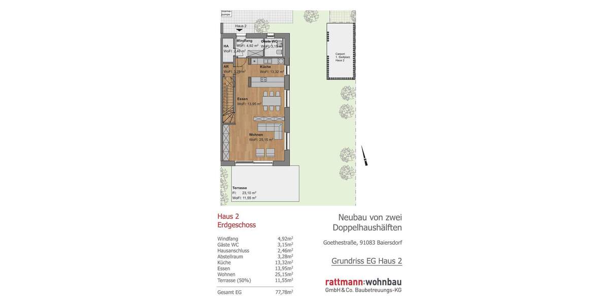 Doppelhaushälfte Baiersdorf - 6 Zimmer, 176 m&sup2;, 980.000&euro; | Angebot:25742498