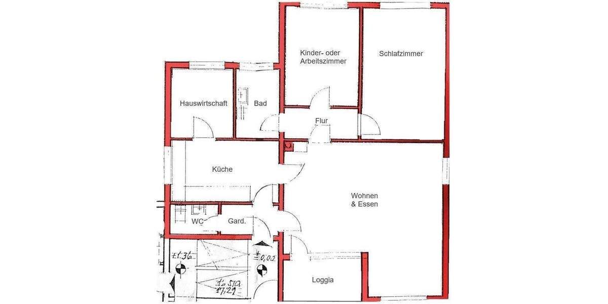 Etagenwohnung Hemhofen Zeckern - 3 Zimmer, 97 m&sup2;, 295.000&euro; | Angebot:25669585