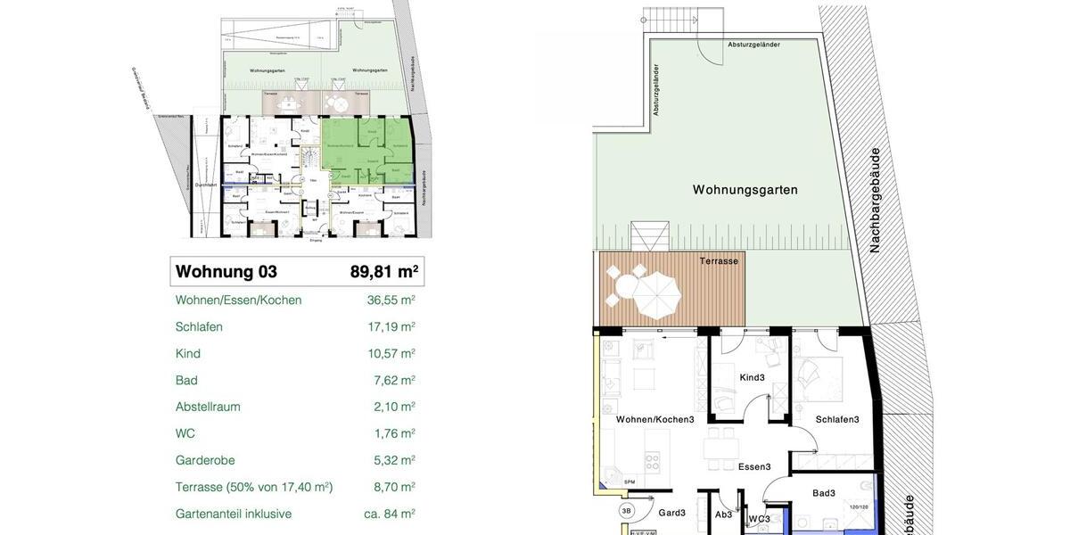 Terrassenwohnung Bamberg Gereuth - 3 Zimmer, 90 m&sup2;, 649.000&euro; | Angebot:27024158