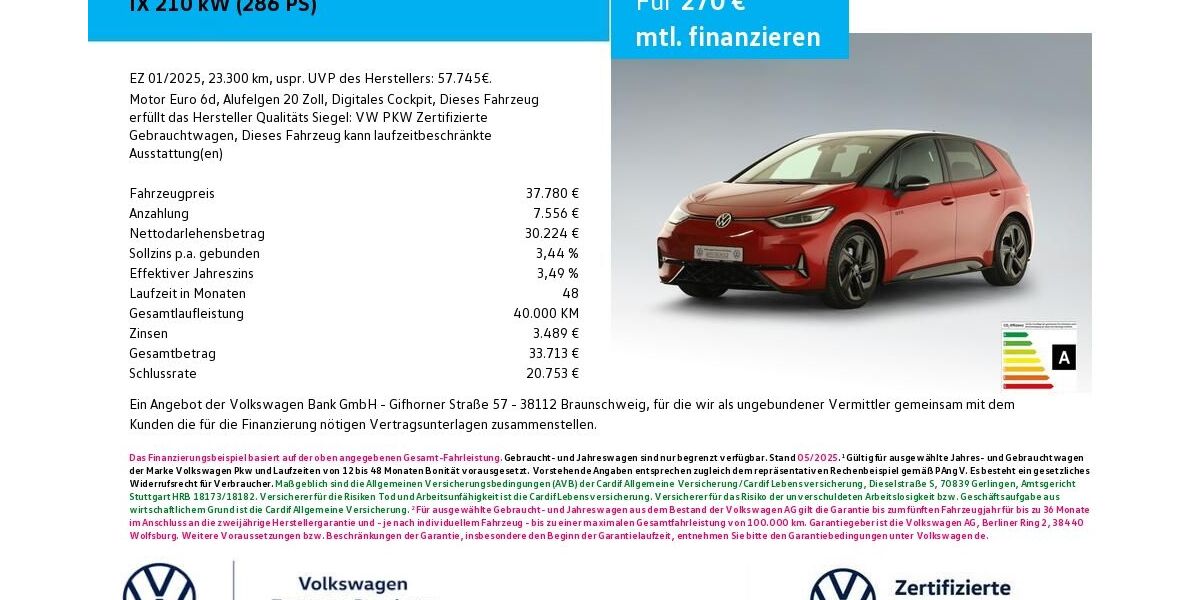 VW ID.3 23.300 km 37.780 &euro; Bamberg 96052