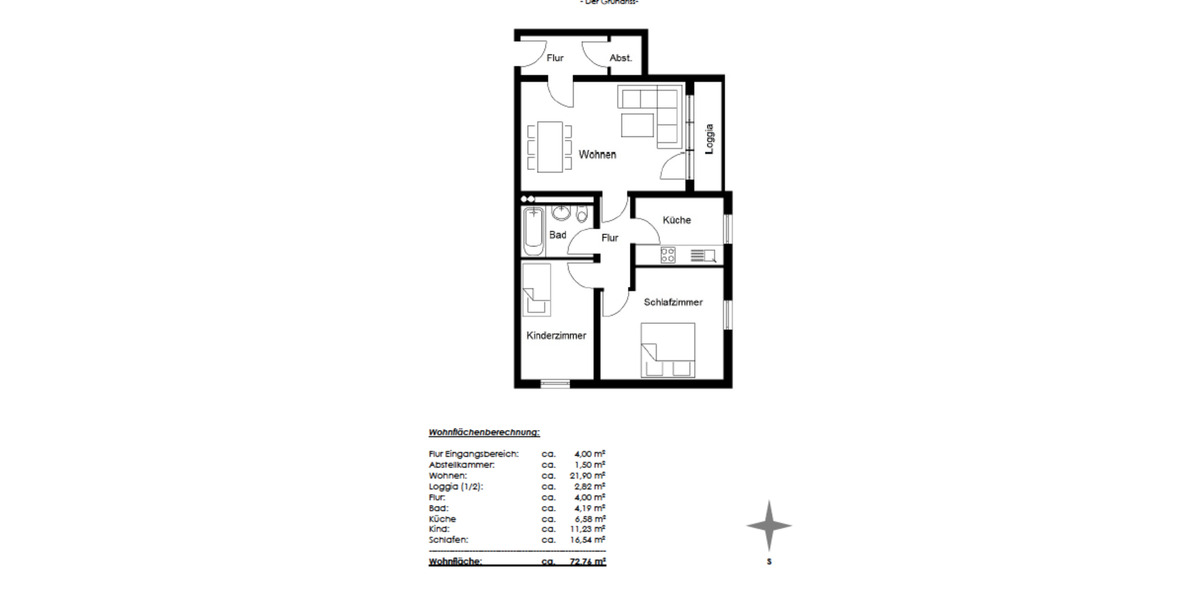 Etagenwohnung Bamberg Bamberg-Ost - 3 Zimmer, 73 m&sup2;, 429.000&euro; | Angebot:25362945