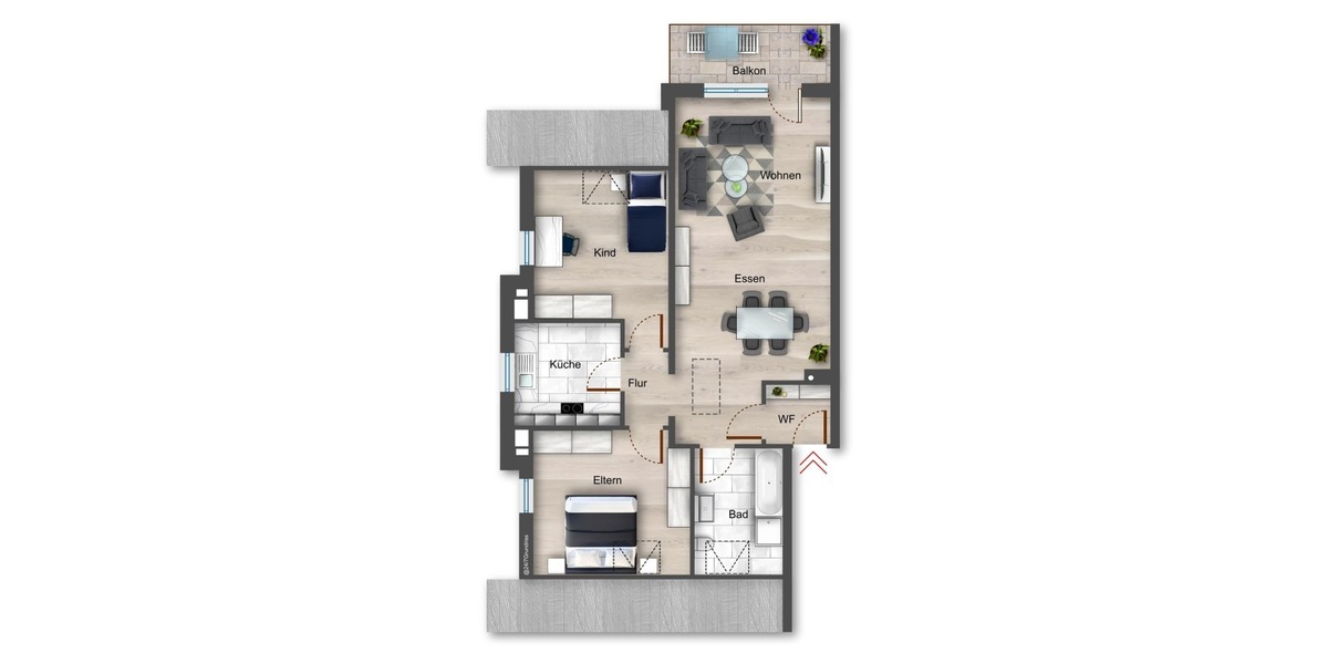 HOCHWERTIGE-SCHICKE MAISONETTE- WOHNUNG IN KLEINER WOHNANLAGE!!! - Maisonettenwohnung Hallstadt | Angebot:26978768