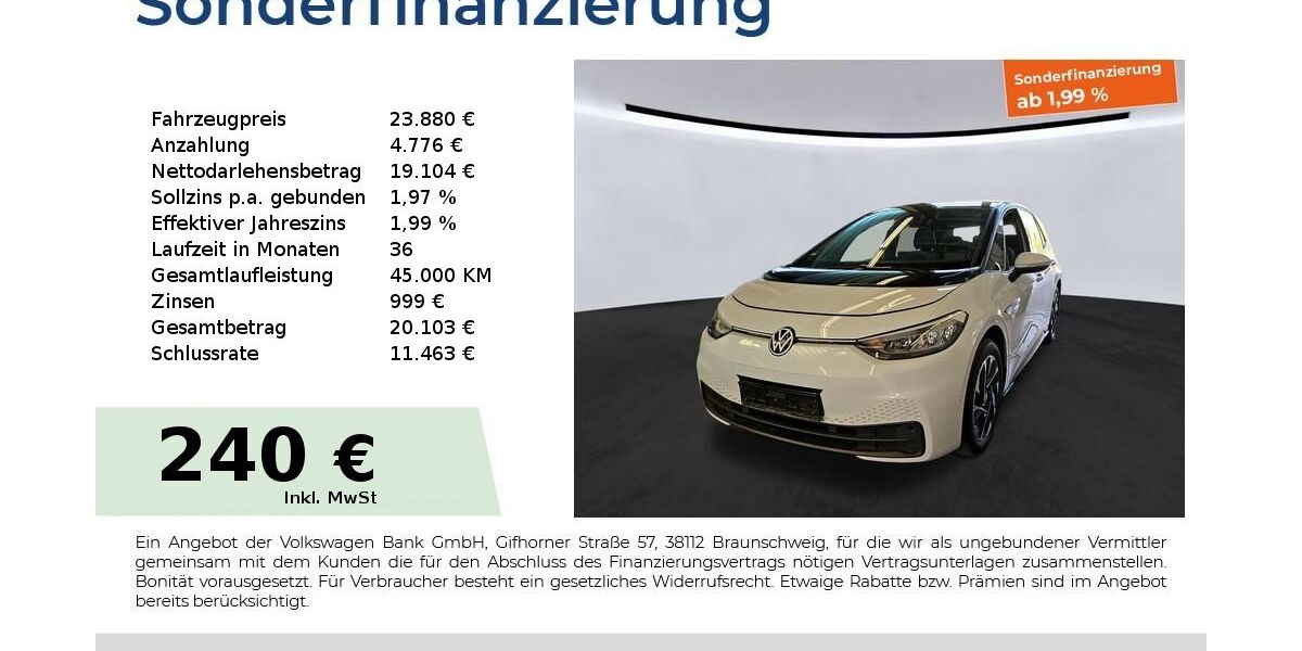 VW ID.3 39.900 km 23.640 &euro; Forchheim 91301