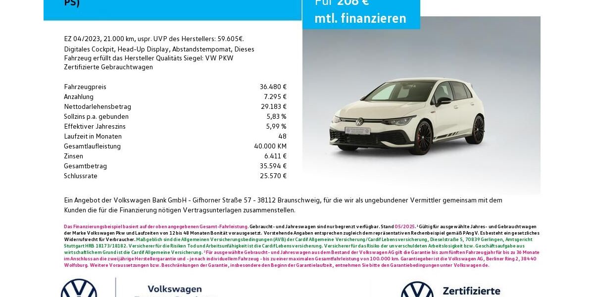 VW Golf 21.000 km 36.480 &euro; Bamberg 96052