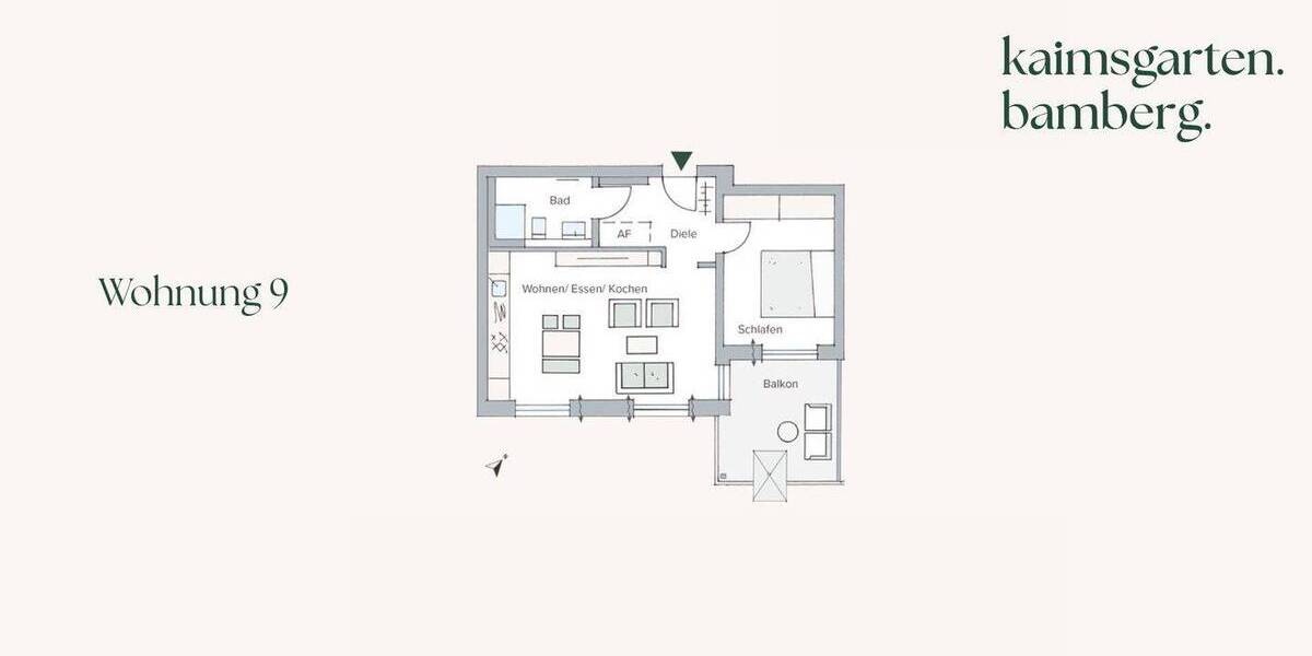 Etagenwohnung Bamberg Bamberg-Ost - 2 Zimmer, 51 m&sup2;, 354.853&euro; | Angebot:26806676
