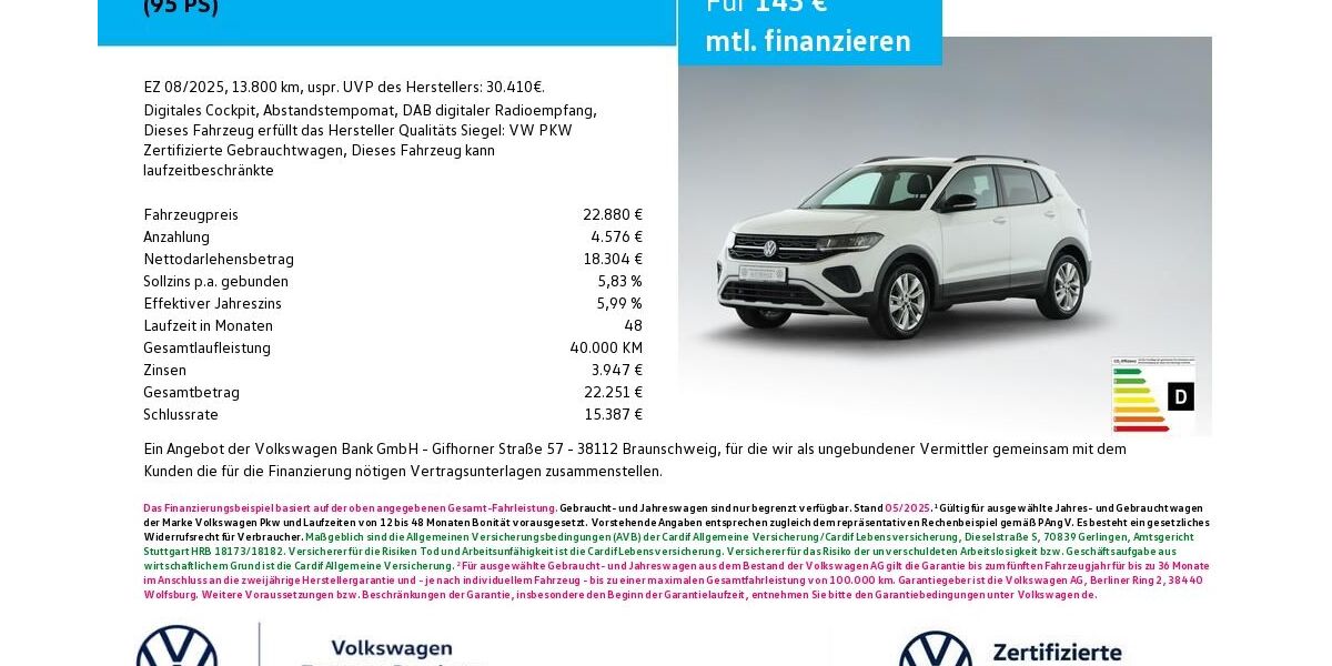 VW T-Cross 13.800 km 22.880 &euro; Bamberg 96052