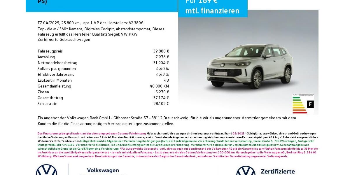 VW Tayron 25.800 km 39.880 &euro; Bamberg 96052