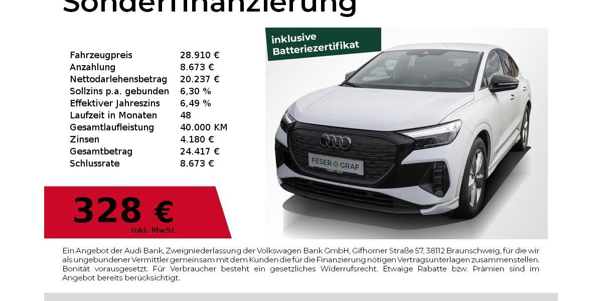 Audi Q4 e-tron 55.990 km 28.910 &euro; Höchstadt an der Aisch 91315