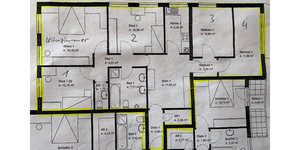 Etagenwohnung Hirschaid - 5 Zimmer, 12 m&sup2;, 330&euro; | Angebot:26067073