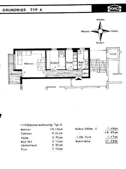 Hochparterre Bamberg Bamberg-Ost - 2 Zimmer, 48 m&sup2;, 183.500&euro; | Angebot:26374318