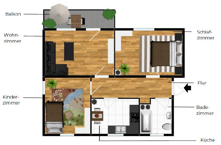 Etagenwohnung Breitengüßbach - 3 Zimmer, 71 m&sup2;, 154.000&euro; | Angebot:25675097