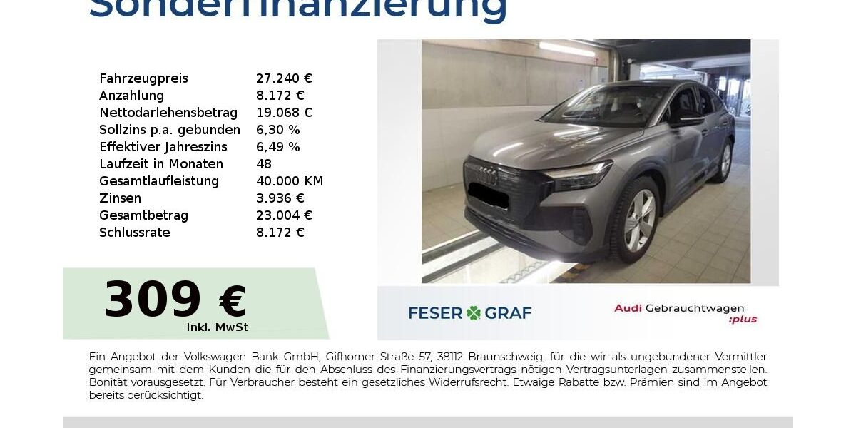 Audi Q4 e-tron 88.700 km 27.240 &euro; Höchstadt an der Aisch 91315