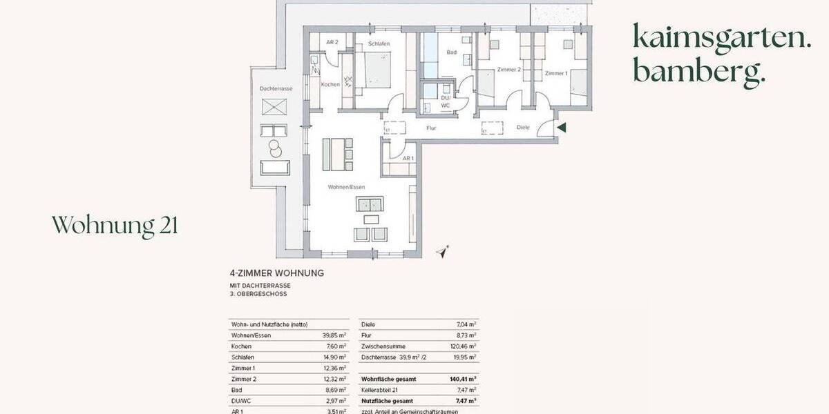 Etagenwohnung Bamberg Bamberg-Ost - 4 Zimmer, 140 m&sup2;, 980.850&euro; | Angebot:26175151