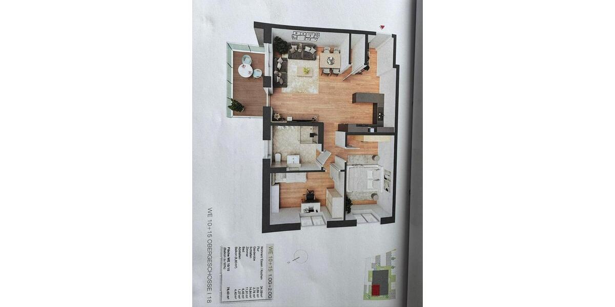 Etagenwohnung Hirschaid - 3 Zimmer, 79 m&sup2;, 1.090&euro; | Angebot:26253185