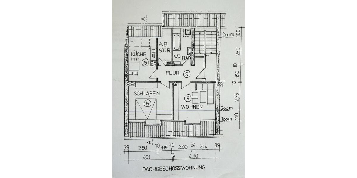 Dachgeschoßwohnung Bamberg Bamberg-Ost - 2 Zimmer, 54 m&sup2;, 189.000&euro; | Angebot:26101232
