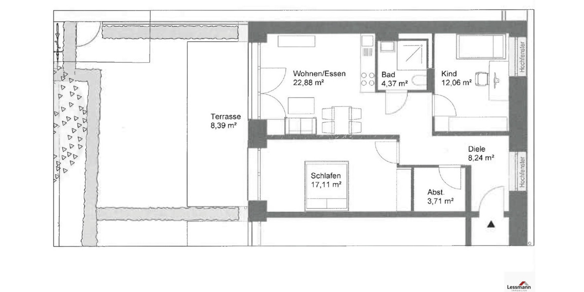 Etagenwohnung Bamberg Bamberg-Ost - 3 Zimmer, 76 m&sup2;, 1.060&euro; | Angebot:25770234