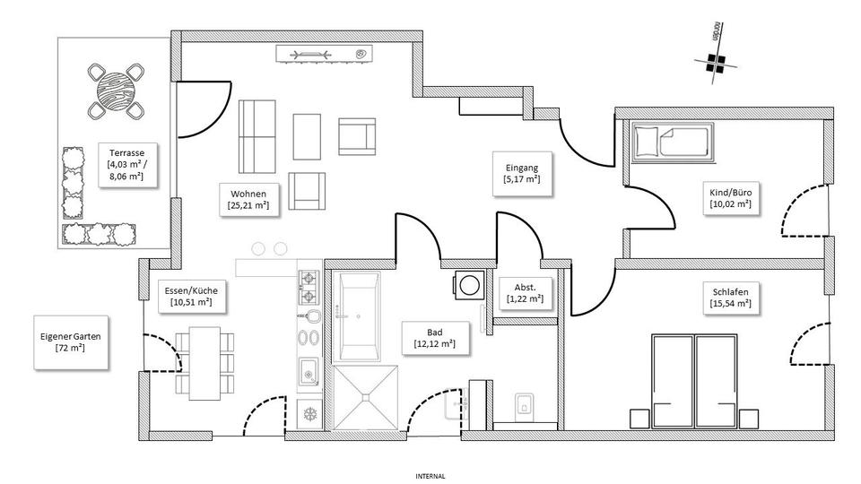 Erdgeschoßwohnung Forchheim - 3 Zimmer, 82 m&sup2;, 449.000&euro; | Angebot:26822039