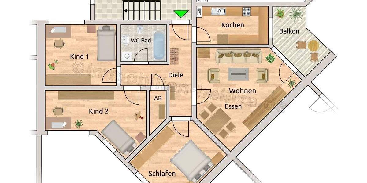 Etagenwohnung Bamberg Gereuth - 4 Zimmer, 98 m&sup2;, 289.000&euro; | Angebot:25800986