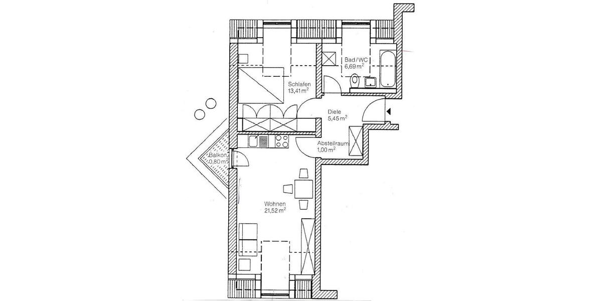 Dachgeschoßwohnung Bamberg Bamberg-Ost - 2 Zimmer, 47 m&sup2;, 230.000&euro; | Angebot:27297023