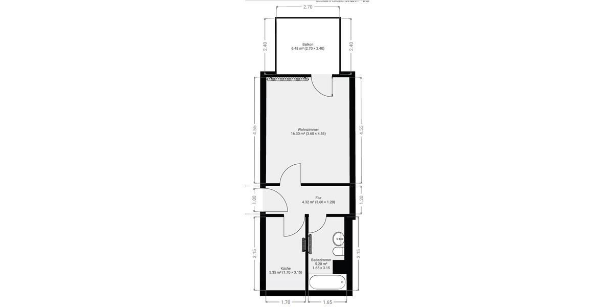 Etagenwohnung Forchheim - 1 Zimmer, 35 m&sup2;, 480&euro; | Angebot:25970321