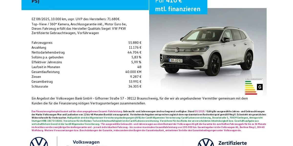 VW Tiguan 13.900 km 51.880 &euro; Bamberg 96052