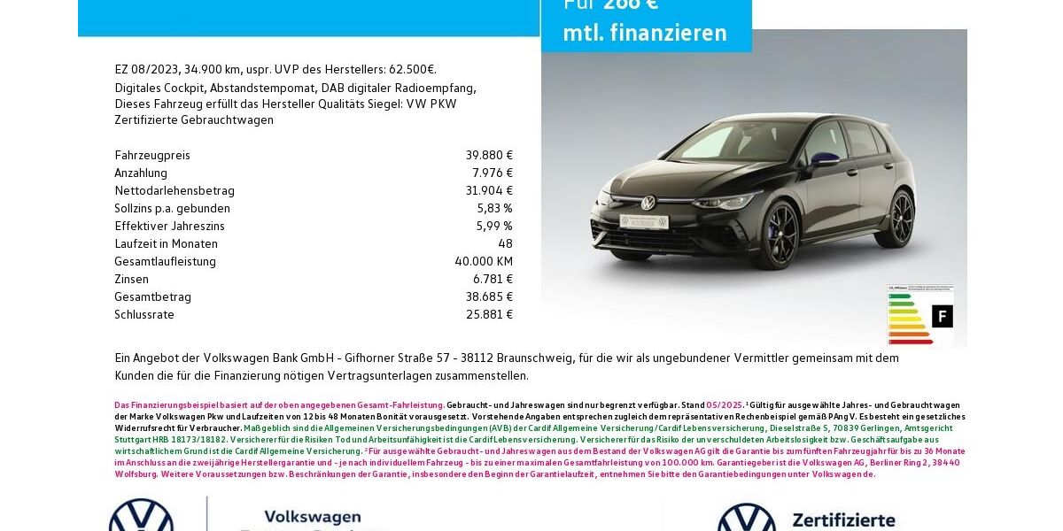 VW Golf 34.900 km 39.880 &euro; Bamberg 96052