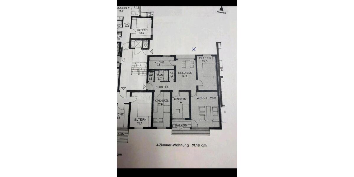 Etagenwohnung Bamberg Gereuth - 4 Zimmer, 91 m&sup2;, 300.000&euro; | Angebot:26288367