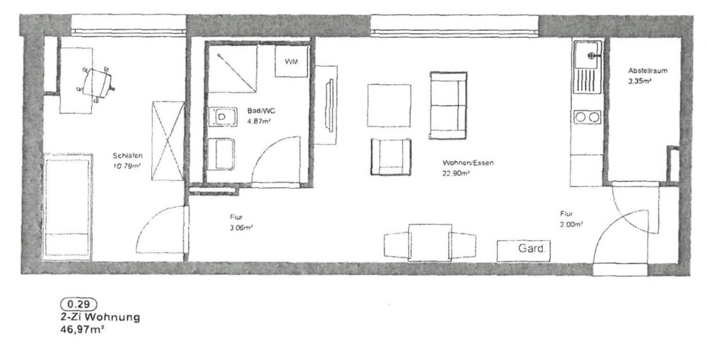 Etagenwohnung Bamberg Bamberg-Ost - 2 Zimmer, 47 m&sup2;, 705&euro; | Angebot:25732057