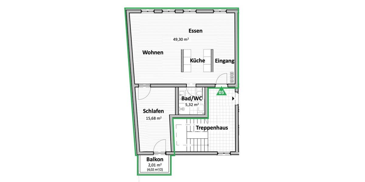 Etagenwohnung Bamberg Bamberg-Ost - 2 Zimmer, 72 m&sup2;, 1.070&euro; | Angebot:26045159