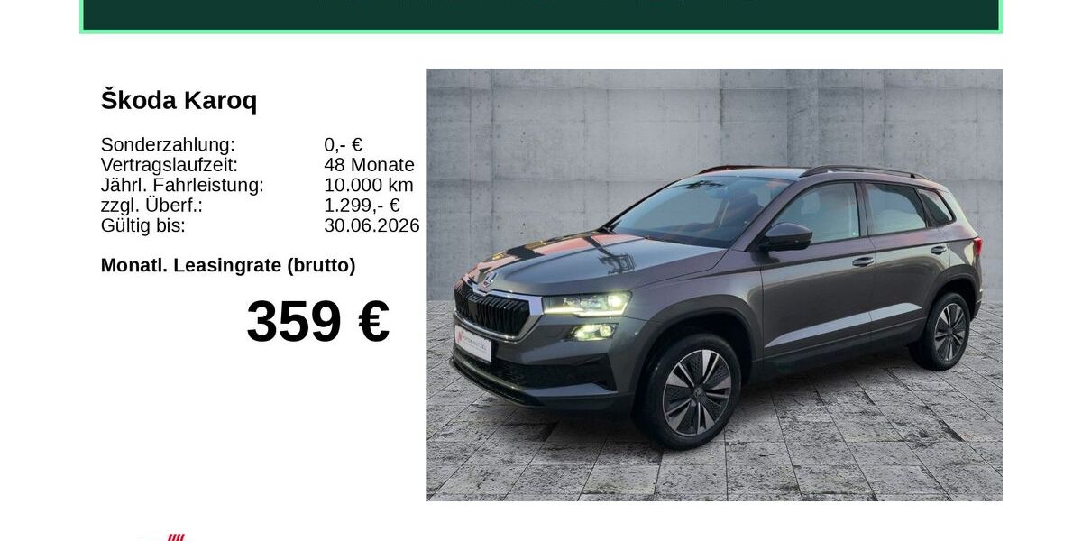 Skoda Karoq 1.255 km 38.770 &euro; Bamberg 96052