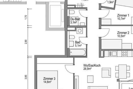 Wohnung Bamberg Bamberg-Ost - 4 Zimmer, 87 m&sup2;, 1.125&euro; | Angebot:26210915