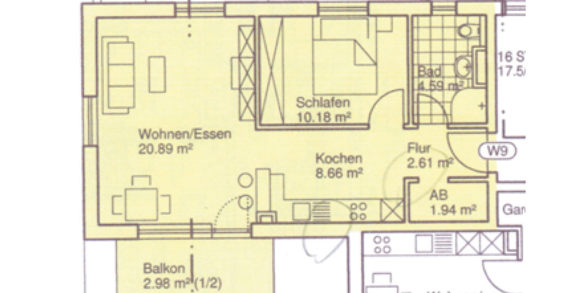 Etagenwohnung Bamberg Gereuth - 2 Zimmer, 52 m&sup2;, 740&euro; | Angebot:24548637