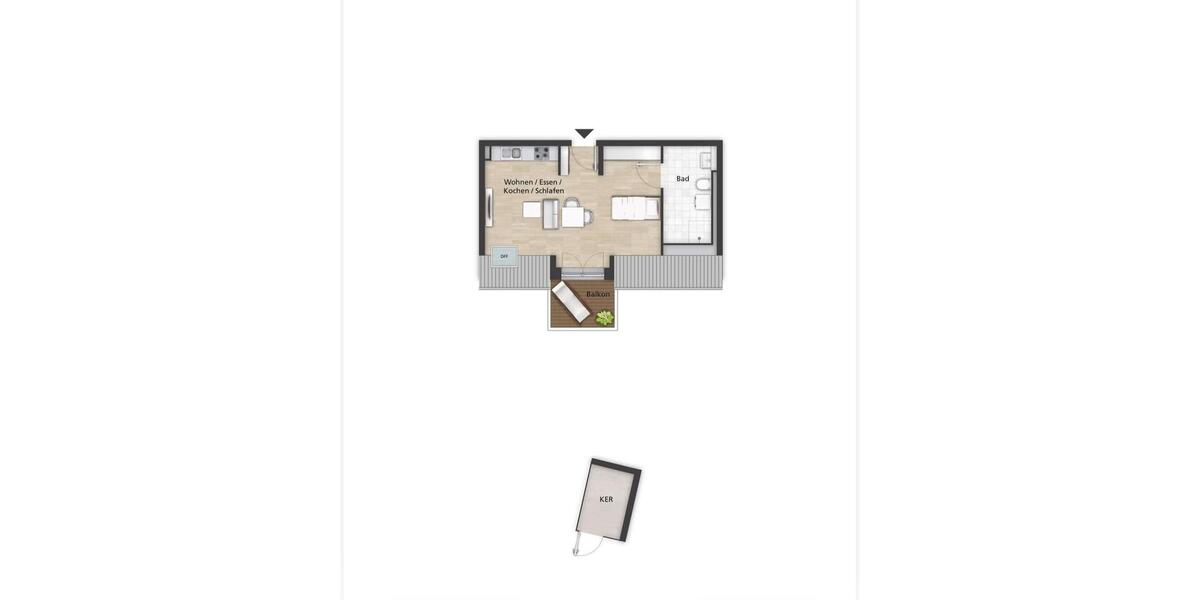 Etagenwohnung Bamberg Bamberg-Ost - 1 Zimmer, 40 m&sup2;, 691&euro; | Angebot:24980682